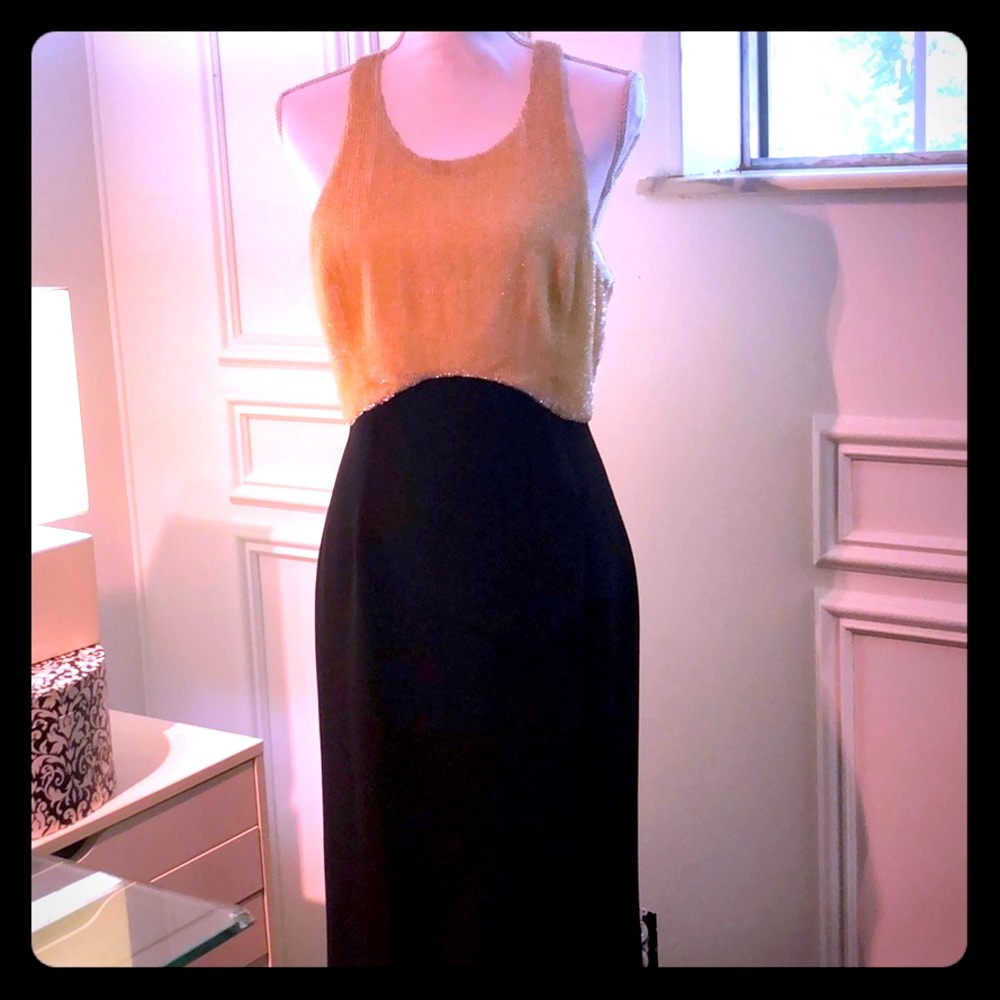 Sequin bodice evening gown